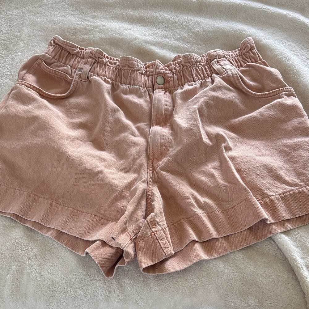 Forever 21 Blush Pink High-Waist Paperbag Shorts